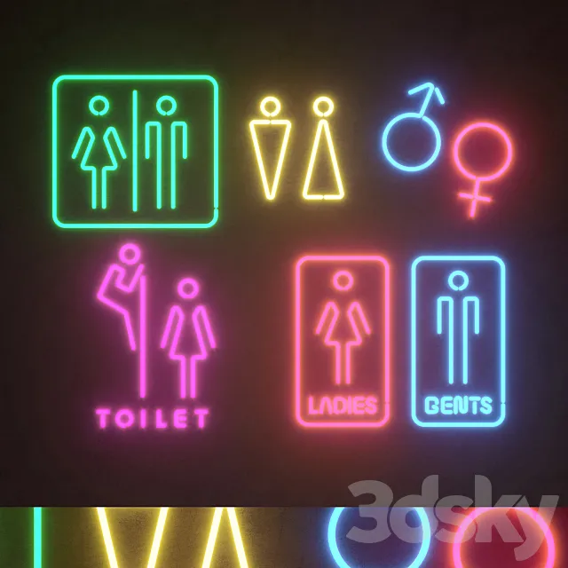 Light modules. Set 50. Neon 3D Model