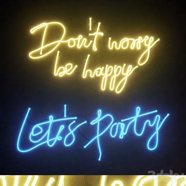 Light modules. Set 57. Neon 3D Model