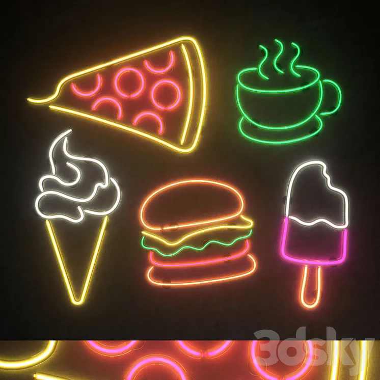 Light modules Set 63 Neon 3D Model Free Download Light modules Set 63 Neon 3D Model Free Download