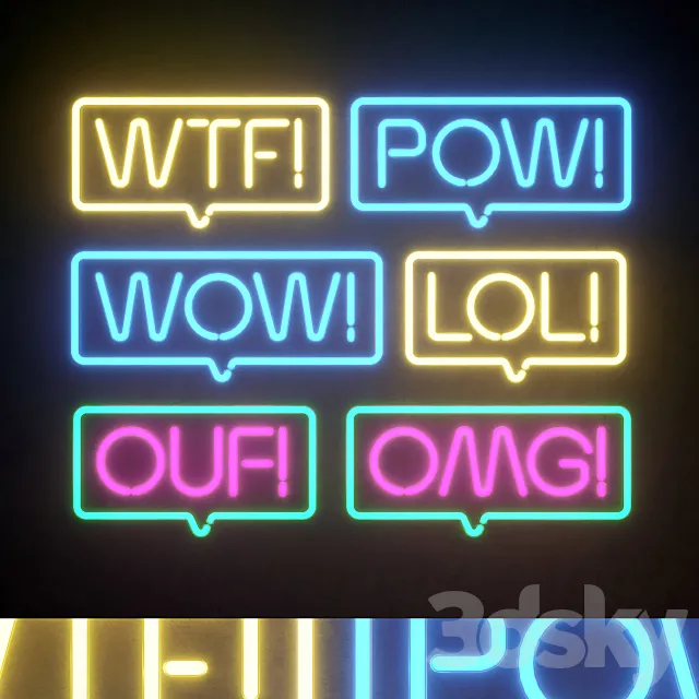 Light modules Set 67 Neon 3D Model