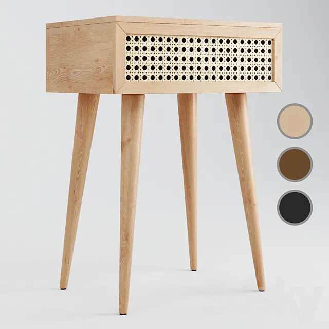 Light Oak Daintree Rattan Bedside Table 3DModel Light Oak Daintree Rattan Bedside Table 3DModel