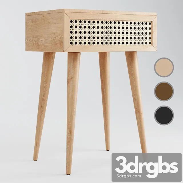 Light oak daintree rattan bedside table Light oak daintree rattan bedside table