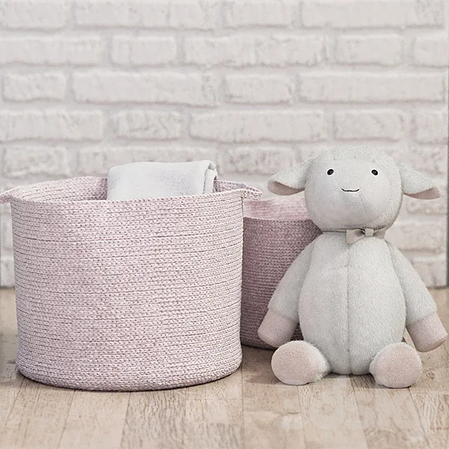 Light Pink Sloan Cotton Rope Storage – Pottery Barn Kids 3DModel Light Pink Sloan Cotton Rope Storage – Pottery Barn Kids 3DModel