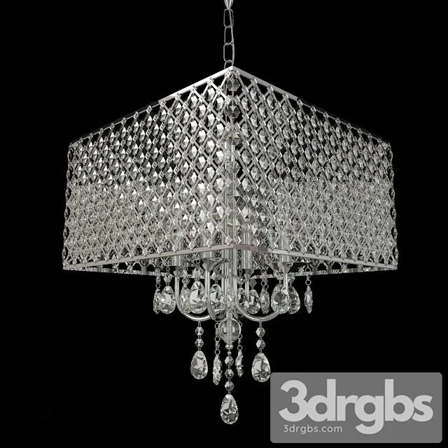 Light Square Crystal Chandelier 3D Model Download