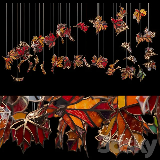 Light stained glass Vargov Design – Golden autumn 3DModel