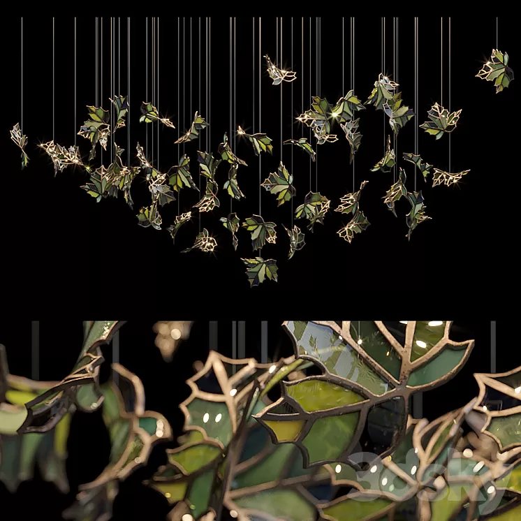 Light stained glass Vargov Design – Green 3D Model Light stained glass Vargov Design – Green 3D Model