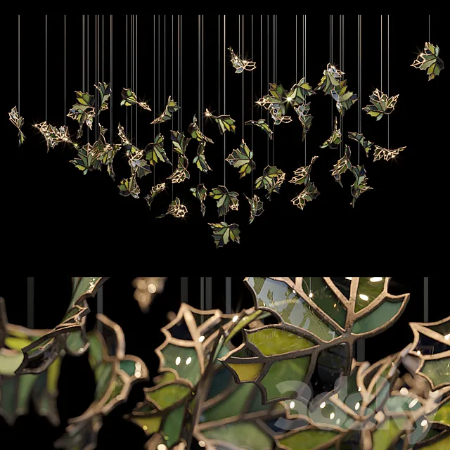 Light stained glass Vargov Design – Green 3DModel