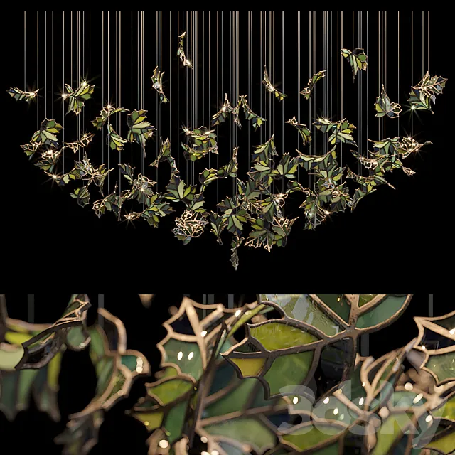 Light stained glass Vargov Design – Green 3D Model