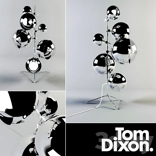 LIGHT TRIPOD STAND MIRROR BALLS 3D Model LIGHT TRIPOD STAND MIRROR BALLS 3D Model