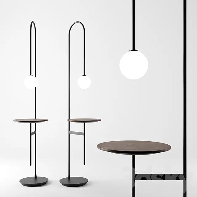 Light with a table by Living Divani 3D Model Light with a table by Living Divani 3D Model