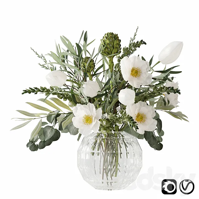 Light yellow bouquet 3D Model Light yellow bouquet 3D Model