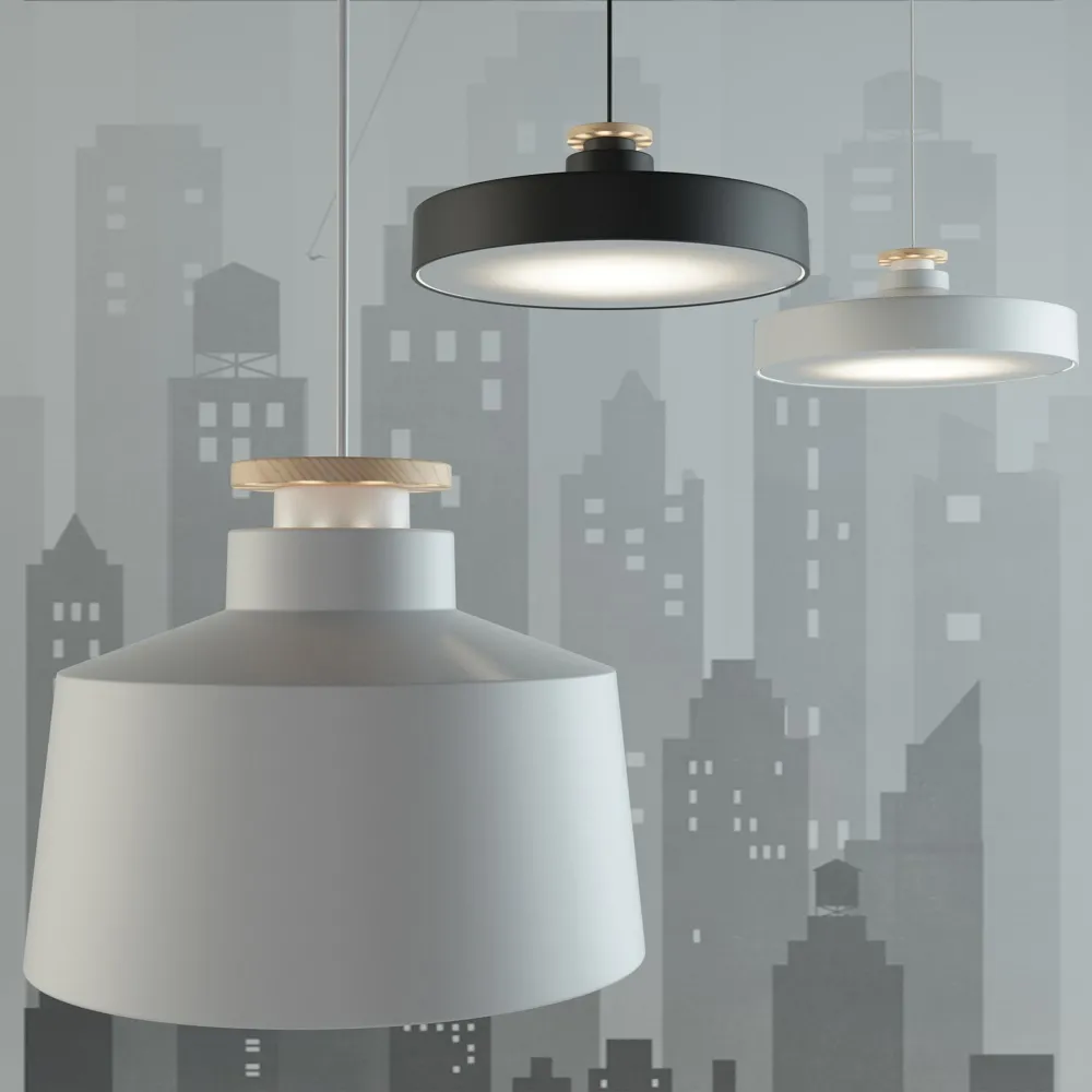lighting – Black and white lamps 3D Model