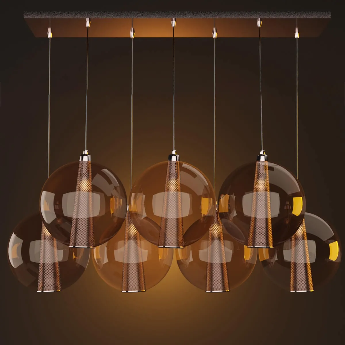 lighting – Caviar Fixed Staggered Pendant 3D Model