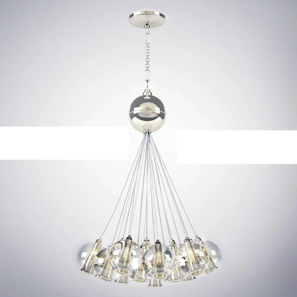 lighting – Caviar Polished Nickel and Clear Glass Bouquet 3D Model