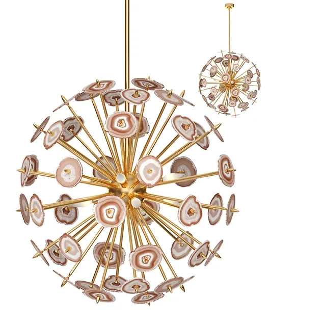 lighting – Chandelier Agate Burst Brass 3D Model