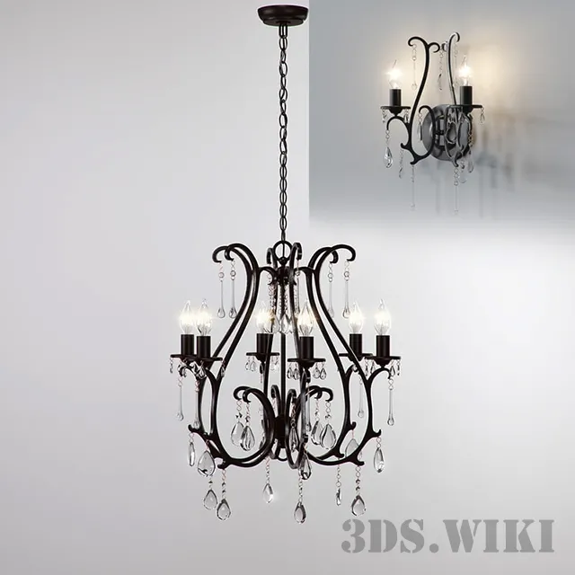 lighting – Chandelier and sconces Celeste 3D Model lighting – Chandelier and sconces Celeste 3D Model