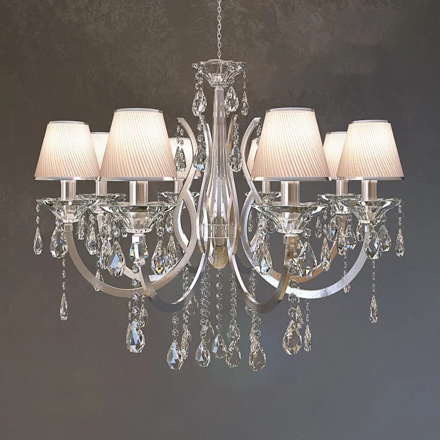 lighting – Chandelier Colosseo 80314-8W Clementina Chrome 3D Model lighting – Chandelier Colosseo 80314-8W Clementina Chrome 3D Model