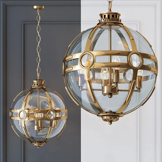 lighting – Chandelier Eichholtz Lantern Hagerty Brass 3D Model lighting – Chandelier Eichholtz Lantern Hagerty Brass 3D Model