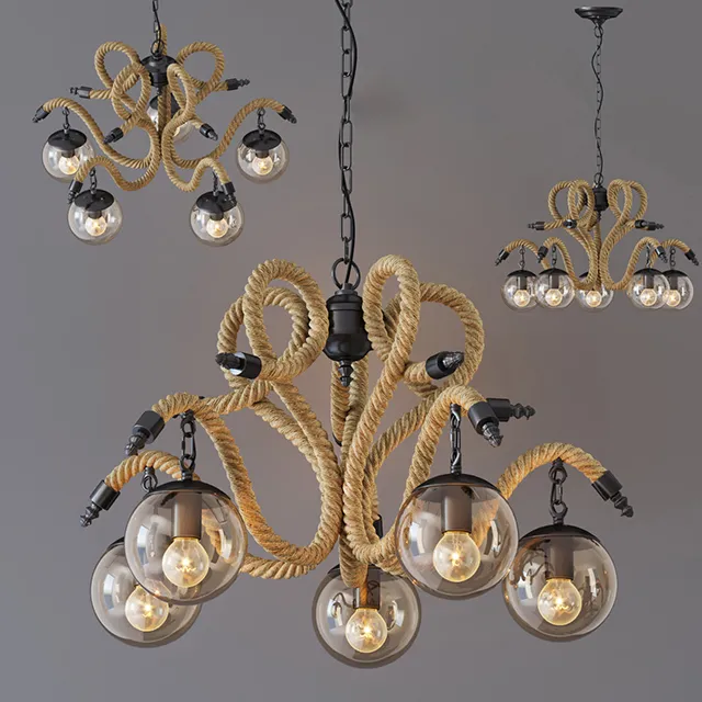 lighting – Chandelier Lobe Rope 5 3D Model