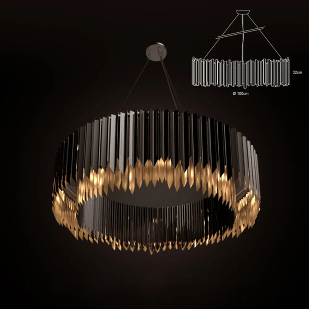 lighting – FACET CHANDELIER BLACK NICKEL 3D Model