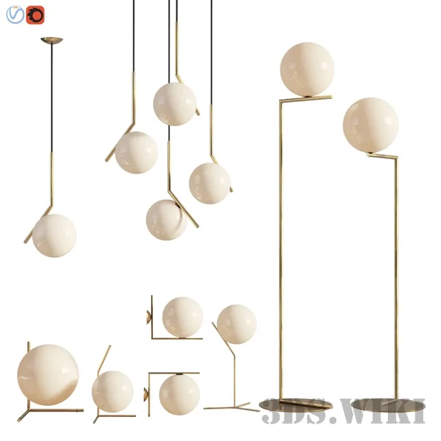 lighting – Flos IC Lights Set 3D Model lighting – Flos IC Lights Set 3D Model