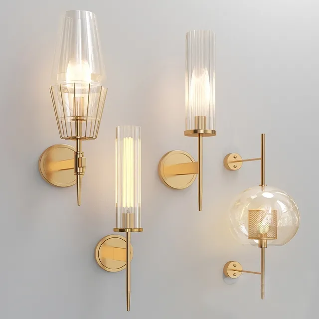 lighting – Four Nice wall lights 2 3D Model lighting – Four Nice wall lights 2 3D Model