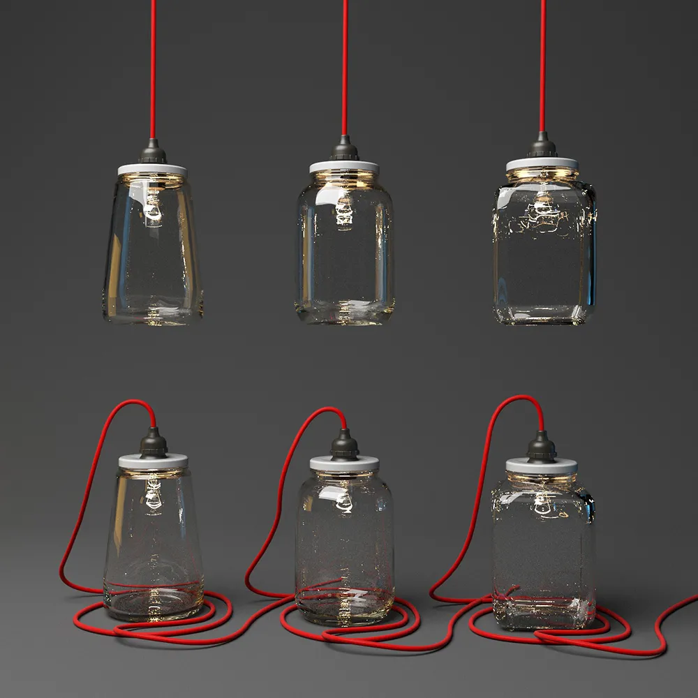 lighting – Glass jar pendant lamp 3D Model lighting – Glass jar pendant lamp 3D Model