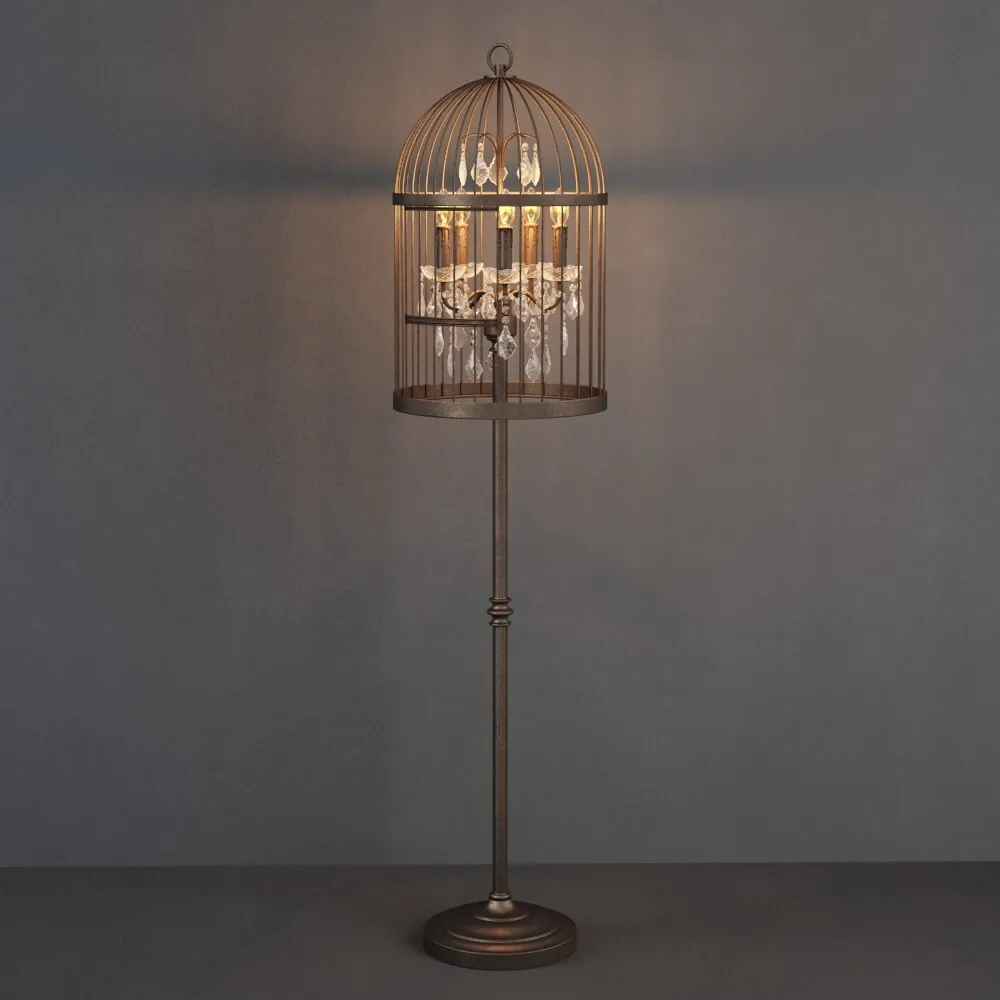lighting – Gramercy Home – Birdcage crystal floor lamp FL008-5-ABG 3D Model lighting – Gramercy Home – Birdcage crystal floor lamp FL008-5-ABG 3D Model