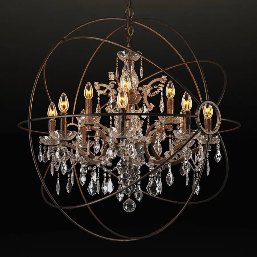 lighting – Iron Orb chandelier CH014-12-LRR 3D Model