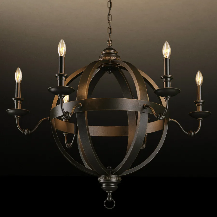 lighting – Medieval metal chandelier CH029-8-ABG 3D Model