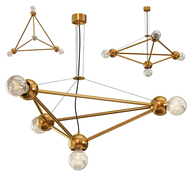 lighting – Molecule Gold Chandelier4 3D Model lighting – Molecule Gold Chandelier4 3D Model