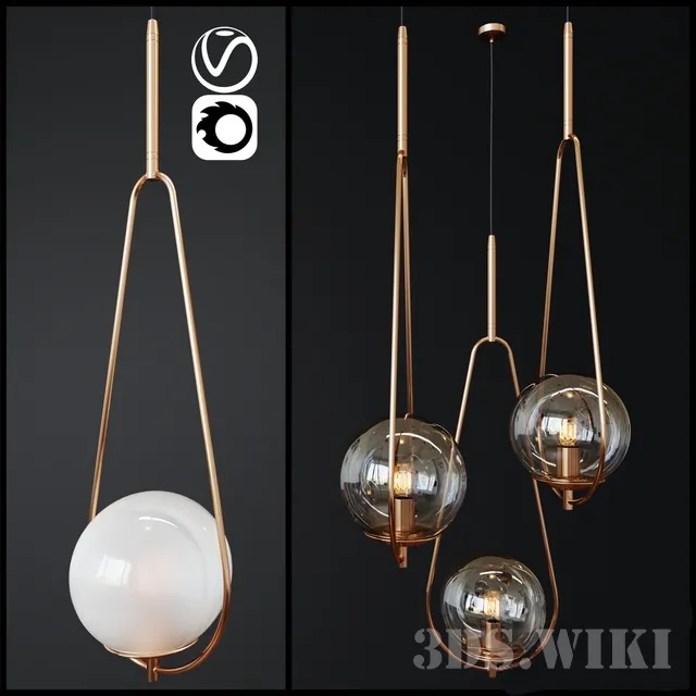 lighting – Pendant Lamp Loop Brass 3D Model lighting – Pendant Lamp Loop Brass 3D Model