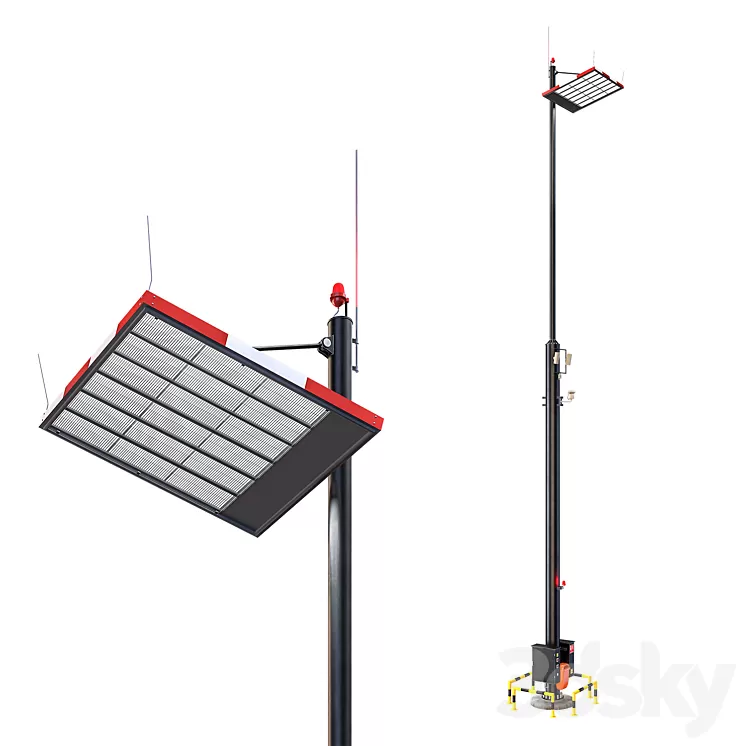 Lighting pole with EWO spotlights 3D Model