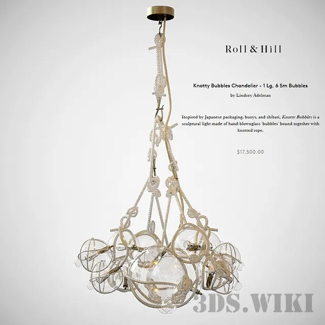 lighting – Rope chandelier Roll & Hill 3D Model lighting – Rope chandelier Roll & Hill 3D Model