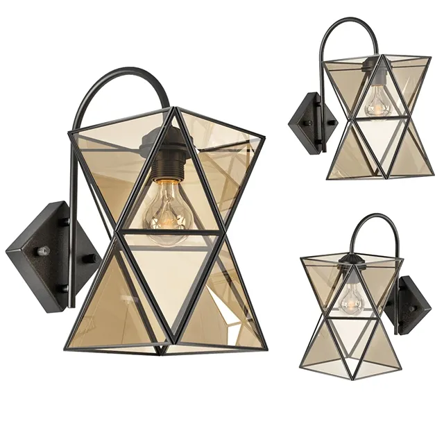 lighting – Sconce PolyPyramid Glass Bra Cognac 3D Model lighting – Sconce PolyPyramid Glass Bra Cognac 3D Model