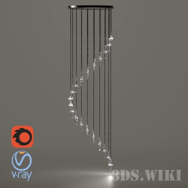 lighting – SEARCHLIGHT Sculptured Ice 888-20 3D Model lighting – SEARCHLIGHT Sculptured Ice 888-20 3D Model