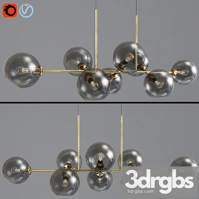 Lighting staggered glass chandelier 3D Model Download