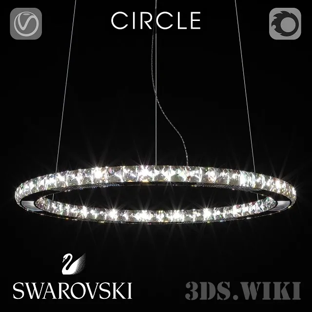 lighting – Swarovski circle pendant chandelier 3D Model lighting – Swarovski circle pendant chandelier 3D Model