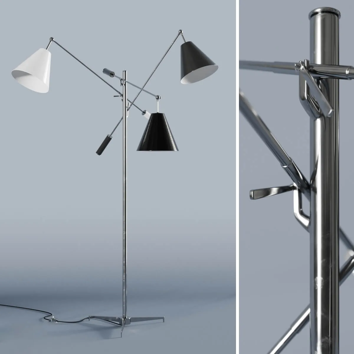 lighting – Triennale floor Lamp by Angelo Lelli for Arredoluce 3D Model