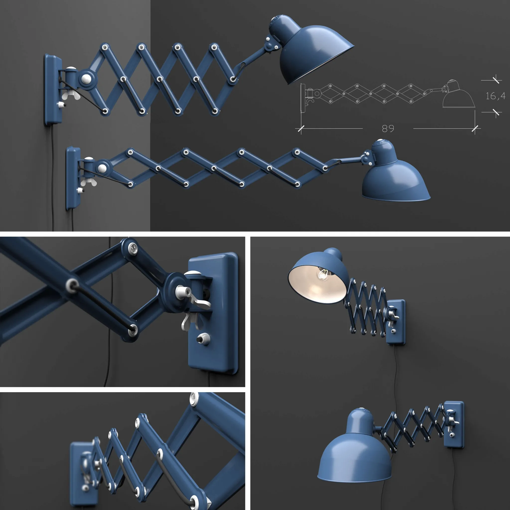 lighting – Wall Lamp Kaiser Idell 3D Model lighting – Wall Lamp Kaiser Idell 3D Model