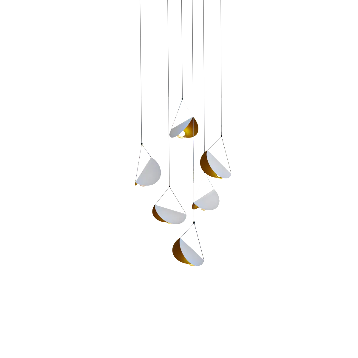 lighting – White glider pendant light chandelier 3D Model