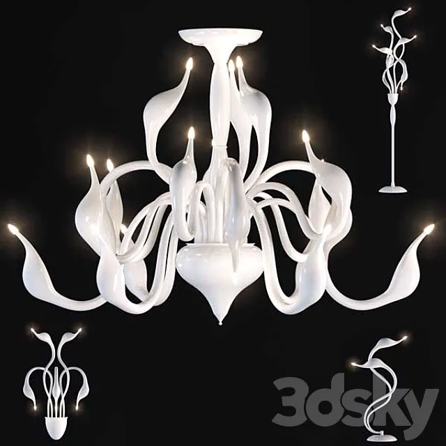 Lightstar _ Cigno collo 3D Model Lightstar _ Cigno collo 3D Model