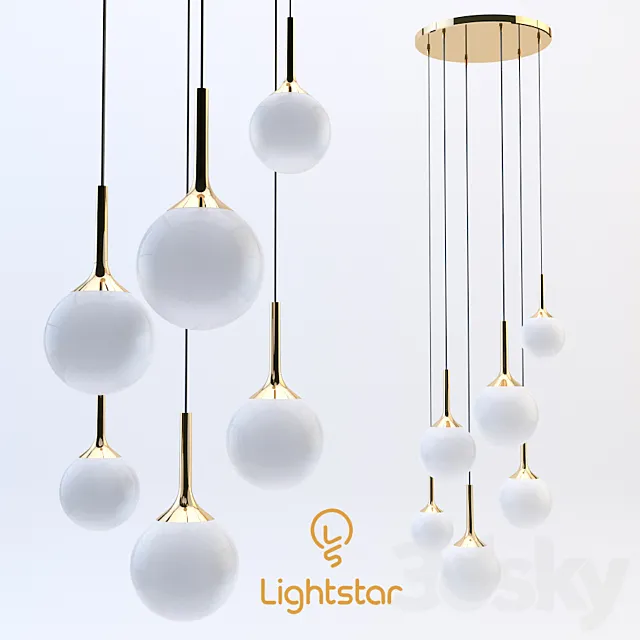 Lightstar pendant light Globo 3D Model