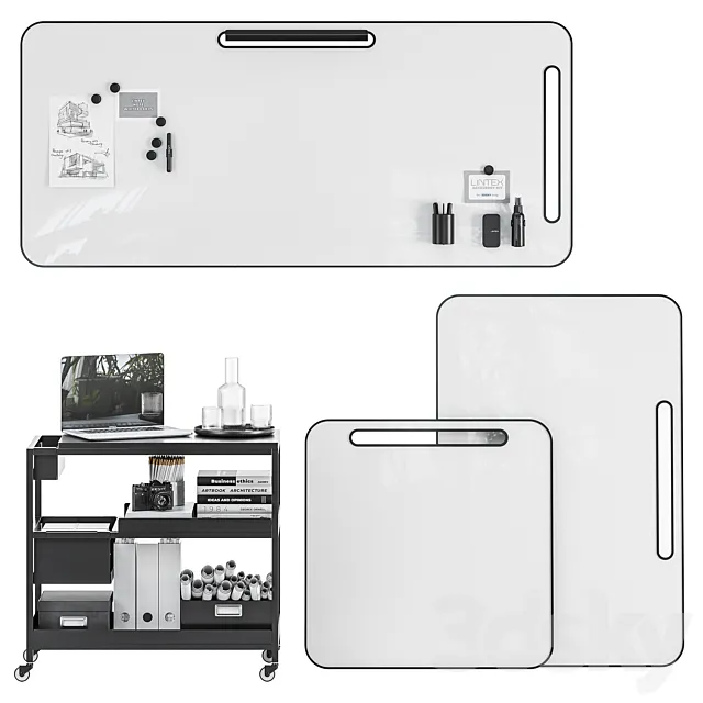 Lightweight portable whiteboard Lintex NOTE 3DModel