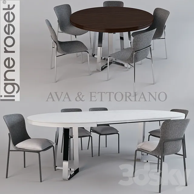 Ligne roset: AVA and Ettoriano 3D Model Ligne roset: AVA and Ettoriano 3D Model