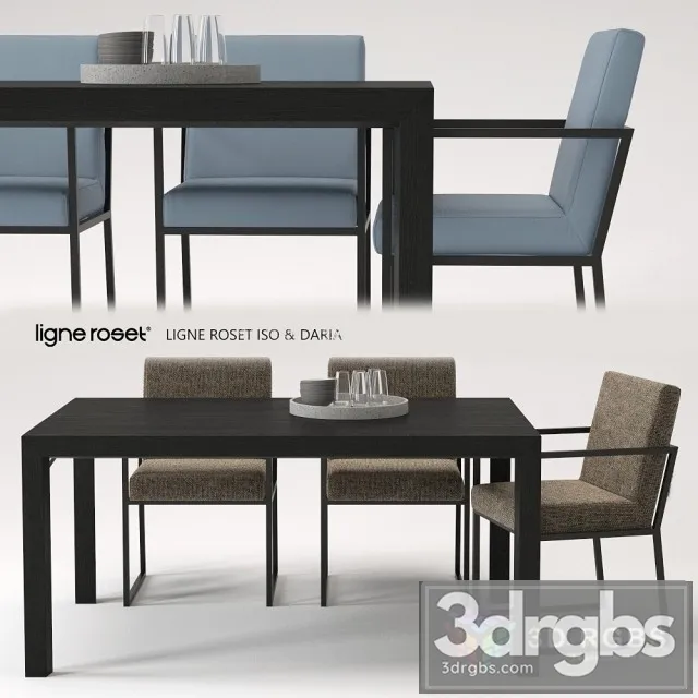 Ligne Roset Iso Daria Table and Chair 3D Model Download