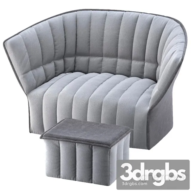 Ligne Roset Moel Sofa Amp Pouf 3D Model Download