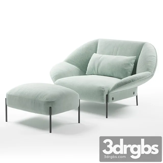 Ligne roset paipai armchair footstool 3D Model Download