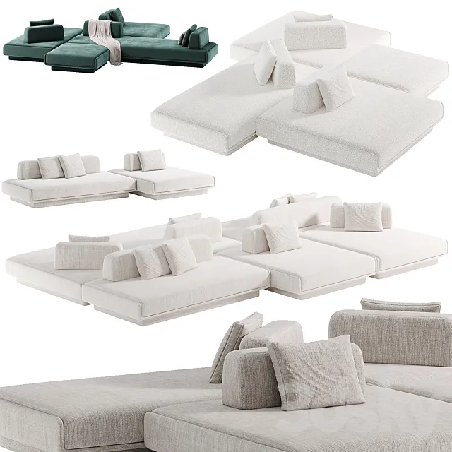LILAS MOSAÏQUE Modular Sofa By Gallotti&Radice 3D Model