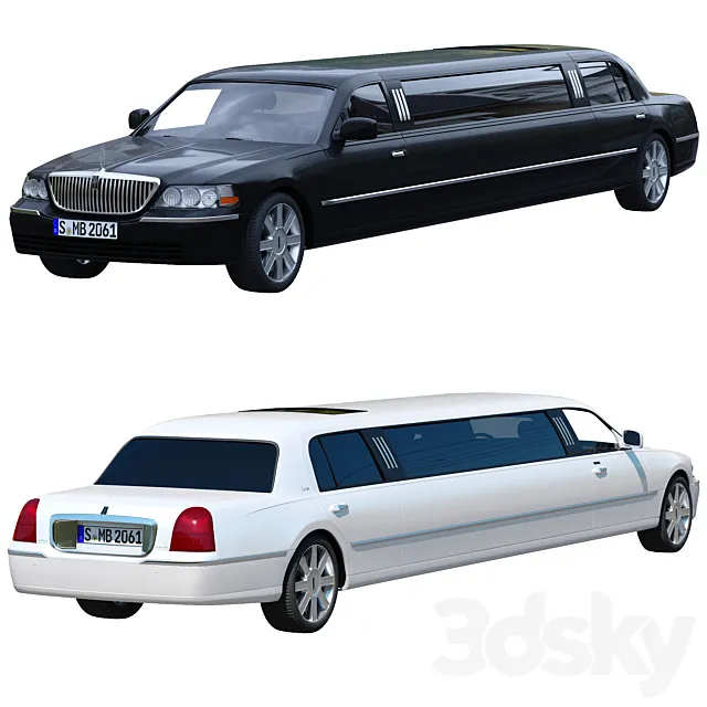 Lincoln Town Car limousine 3D Model